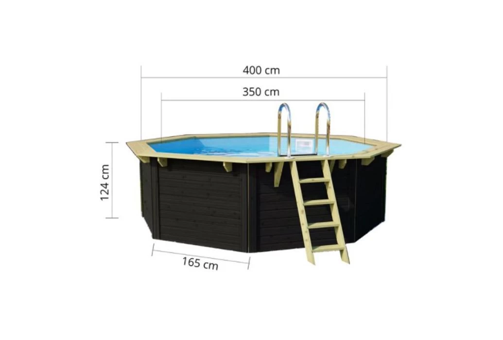 Trend Pool Houten Zwembad Antraciet | Ø 400 X 124 Cm - Afbeelding 3